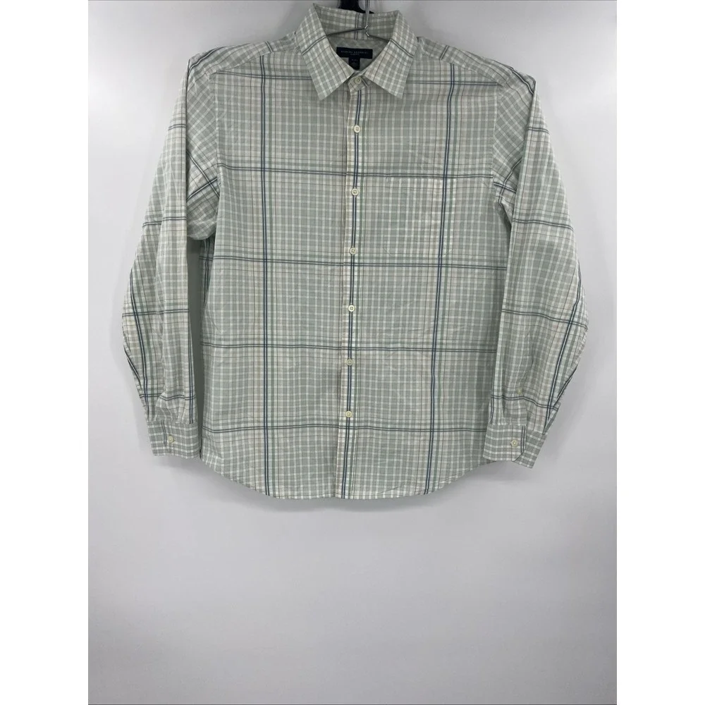 Banana Republic Men's Green‎ Stripe Button Down Long Sleeve Shirt L (16-16 1/2)
